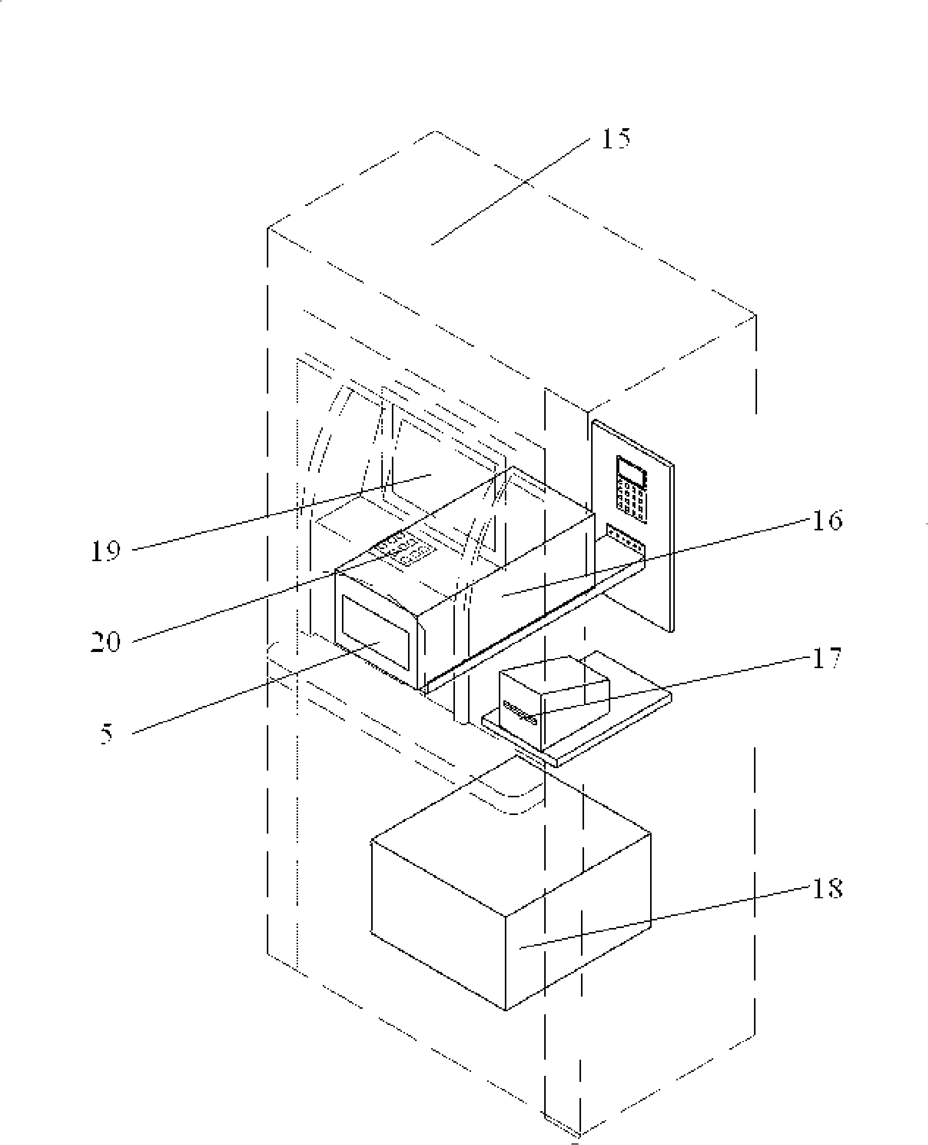 Method and device for automatically drawing a large mount of money