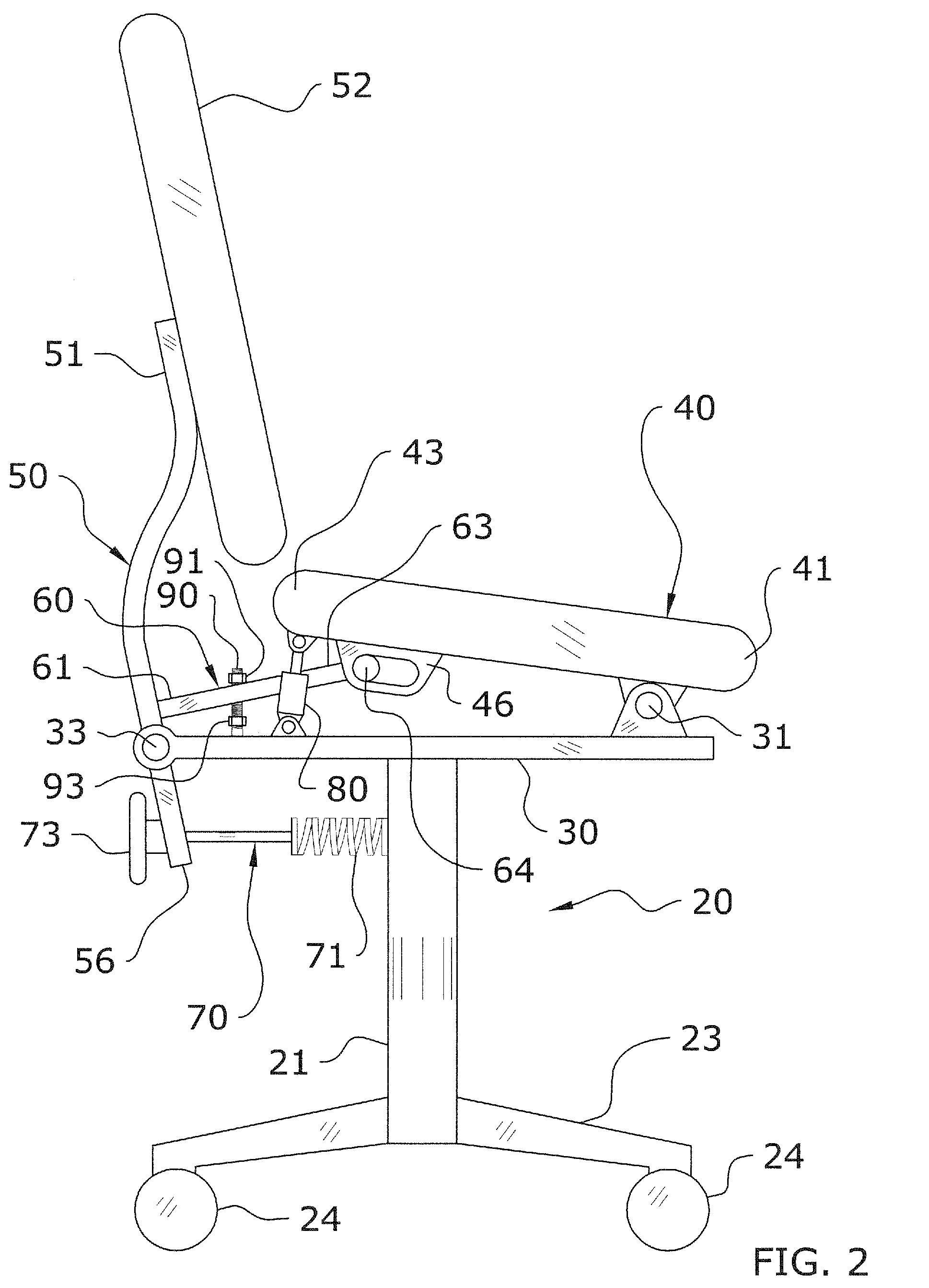 Office chair having tiltable seat and back