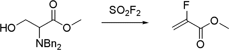 Synthesis method of methyl-alpha-fluoroacrylate and analogues thereof