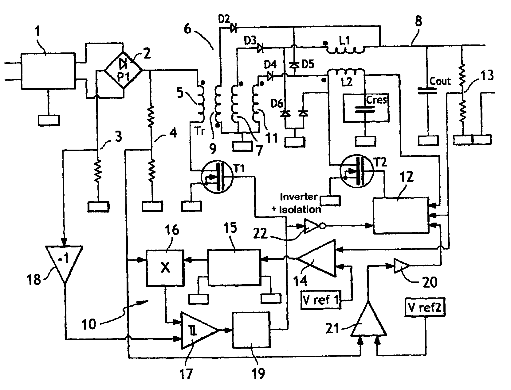 Electrically-isolated ac/dc converter