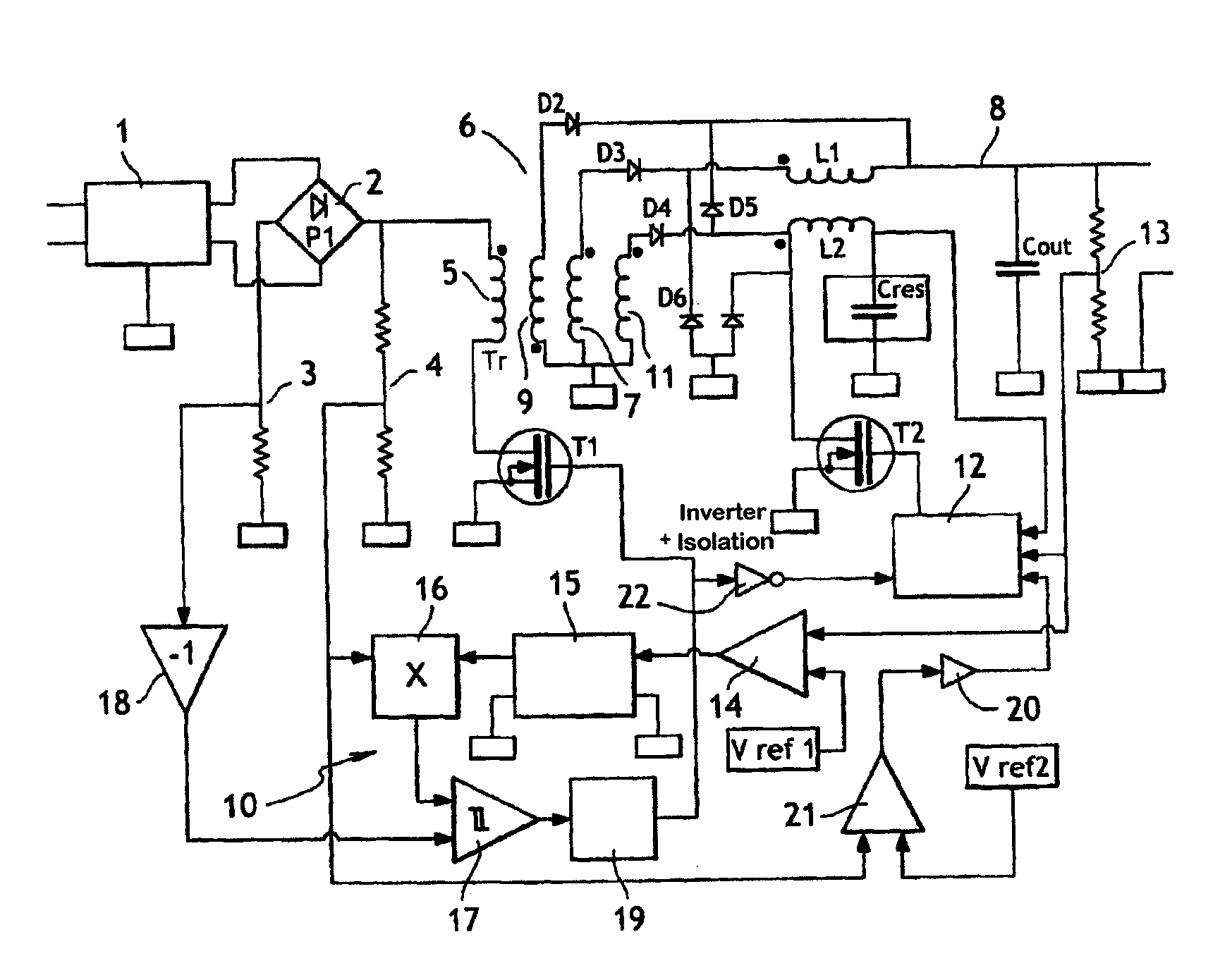 Electrically-isolated ac/dc converter
