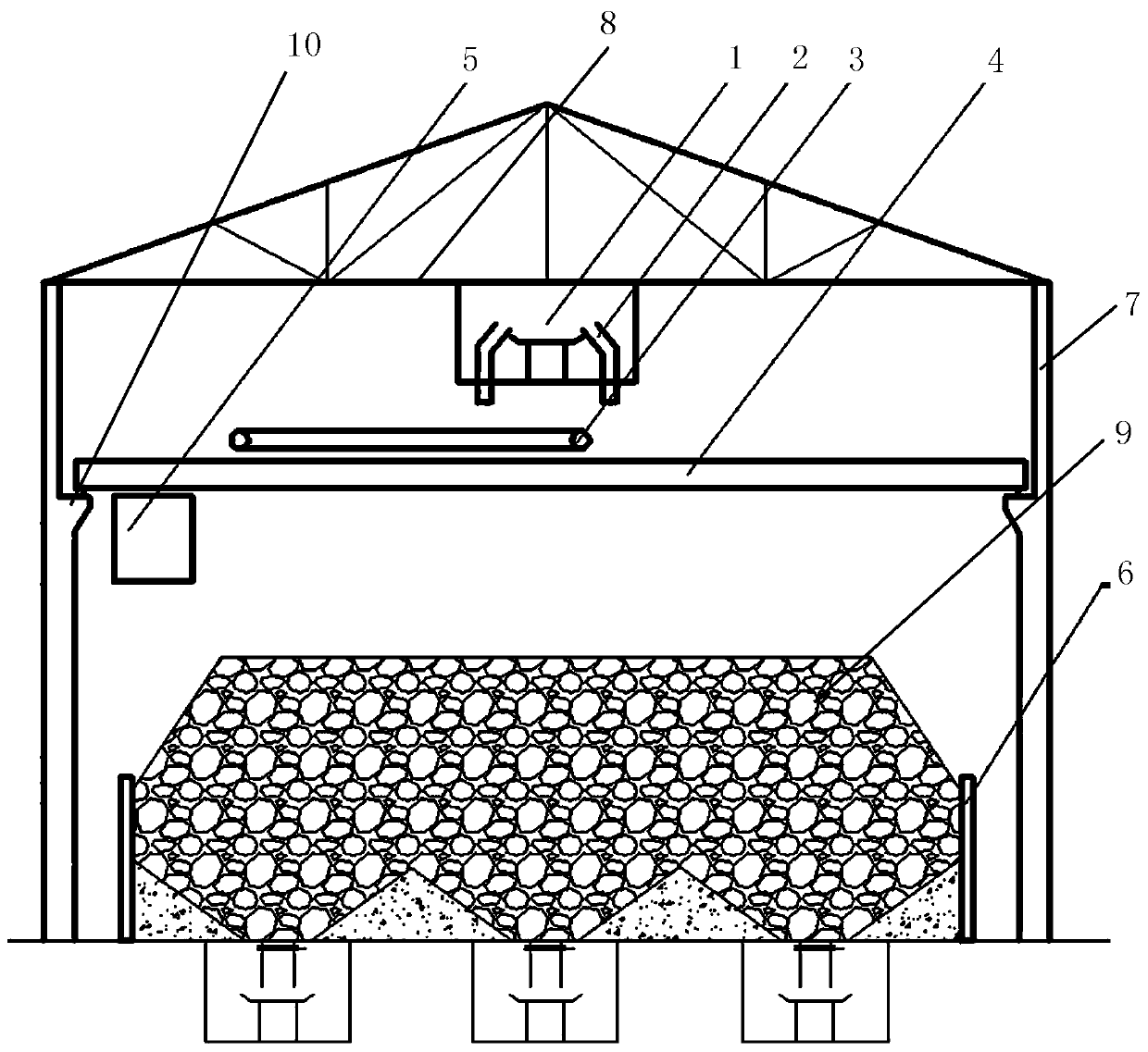 An electric double-girder bridge-type stacking device and its stacking method