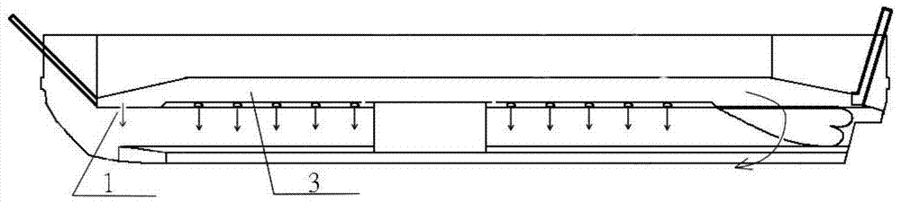 An air curtain bow sealing structure