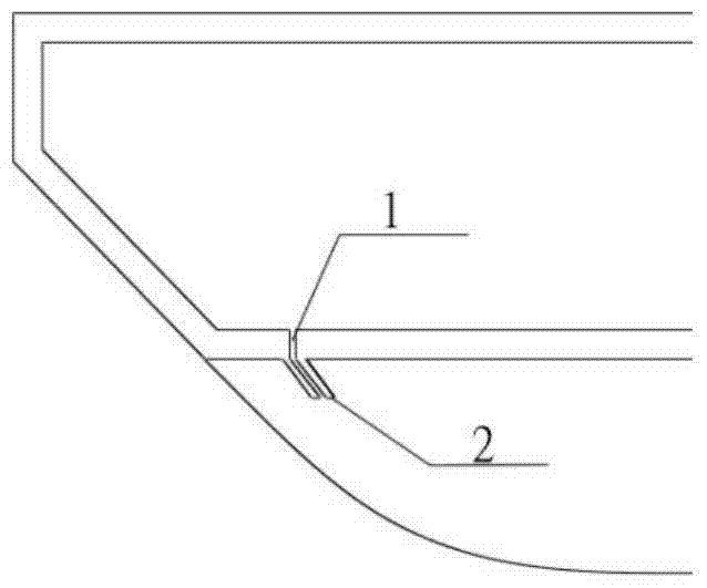 An air curtain bow sealing structure