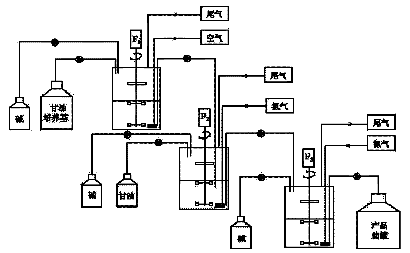 Method for producing 1,3-propylene glycol by micro aerobic-anaerobic continuous flowing glycerol-adding multi-tank series fermentation