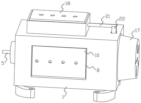 Motor capable of being cooled and protected through air heat exchange