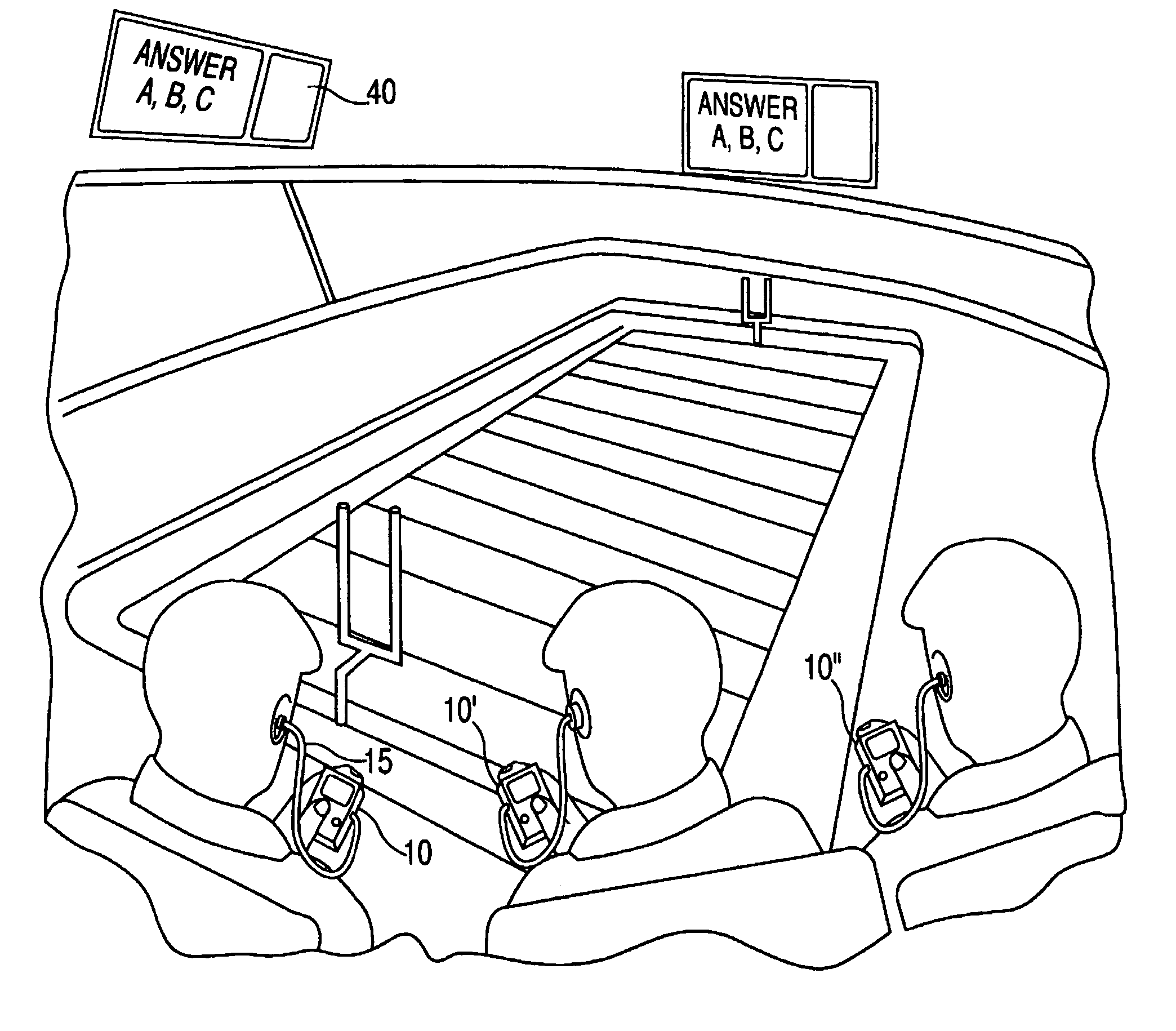 Method and apparatus for interactive audience participation at a live spectator event