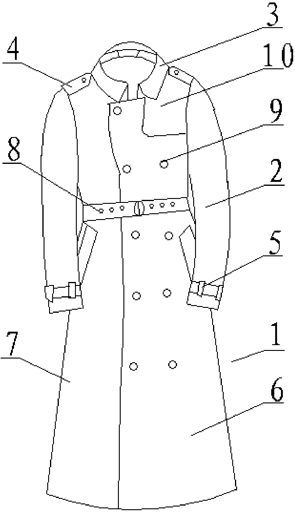 Wind coat and making method thereof