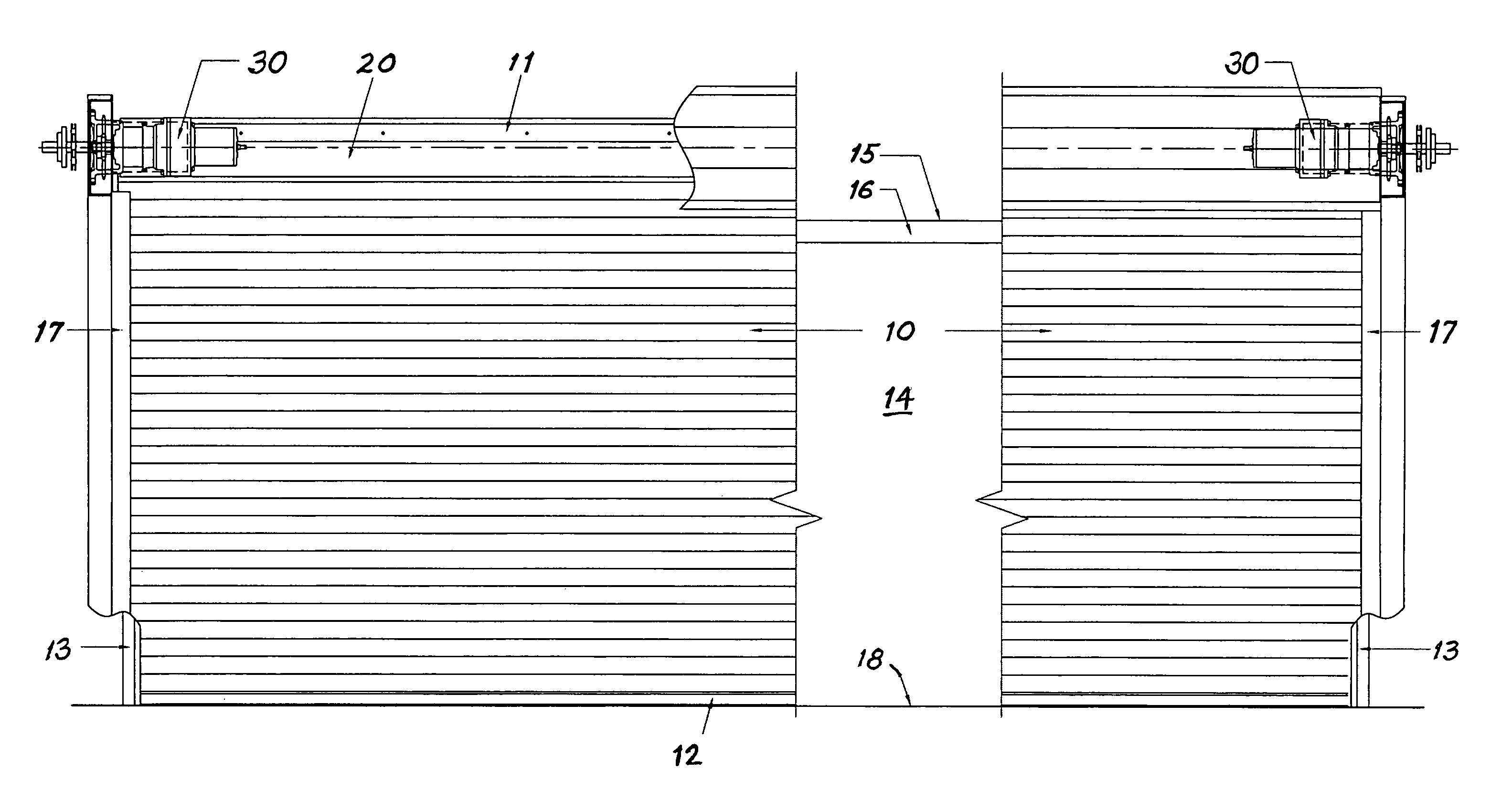 Two-motor drive arrangement for a roller curtain