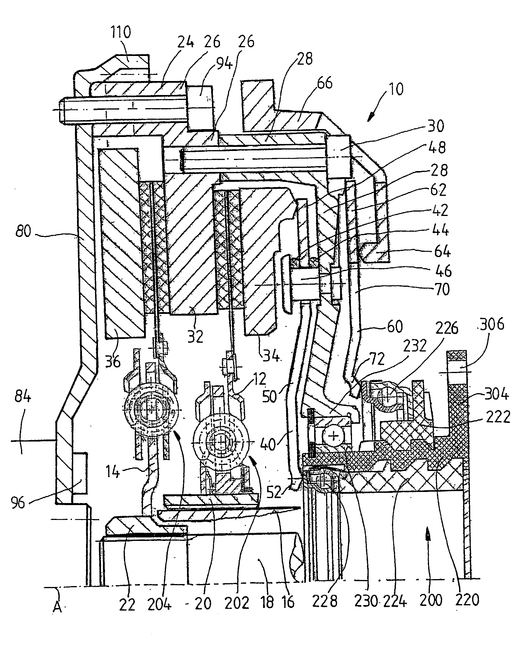 Actuating device for a friction clutch device, possibly a dual or multiple friction clutch device