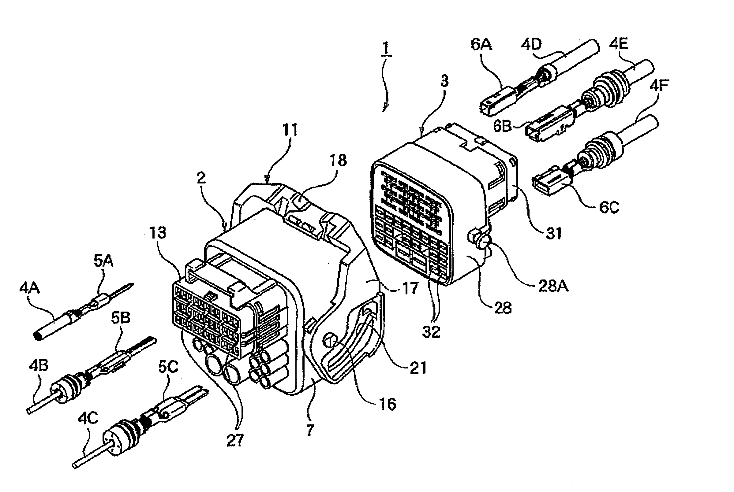 Waterproof connector and method of inserting terminals in waterproof connector