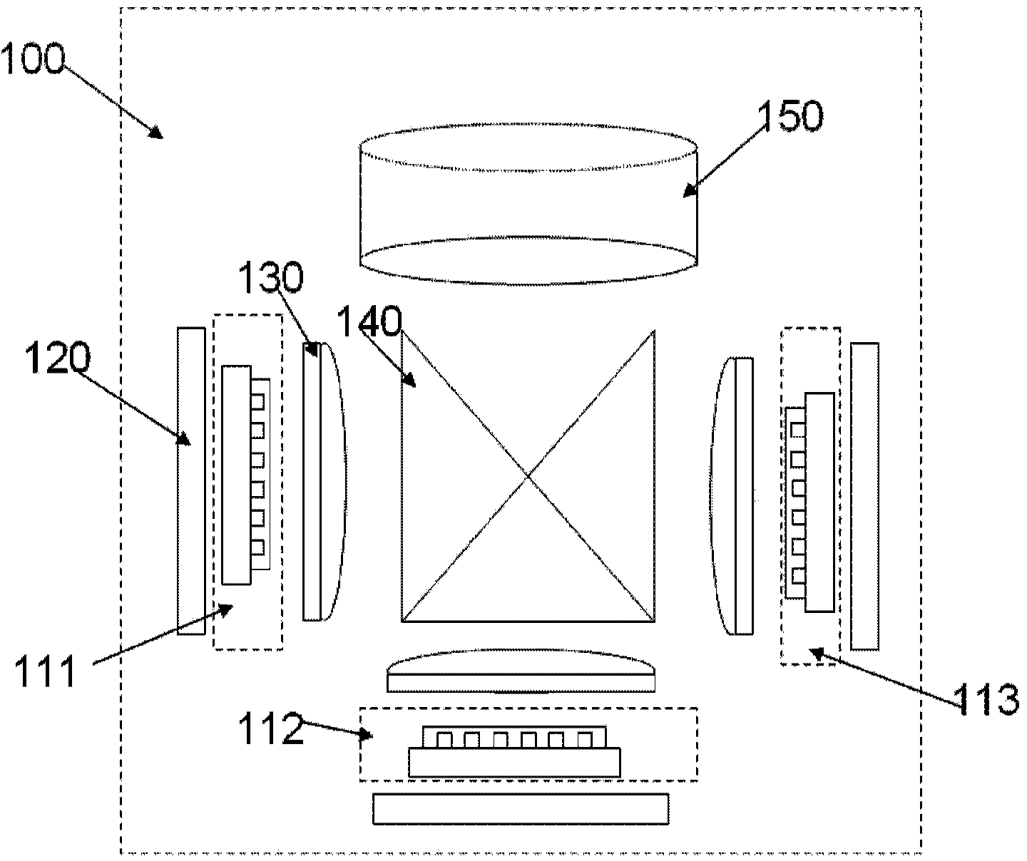 Projection display system based on full-color light-emitting diode matrixes