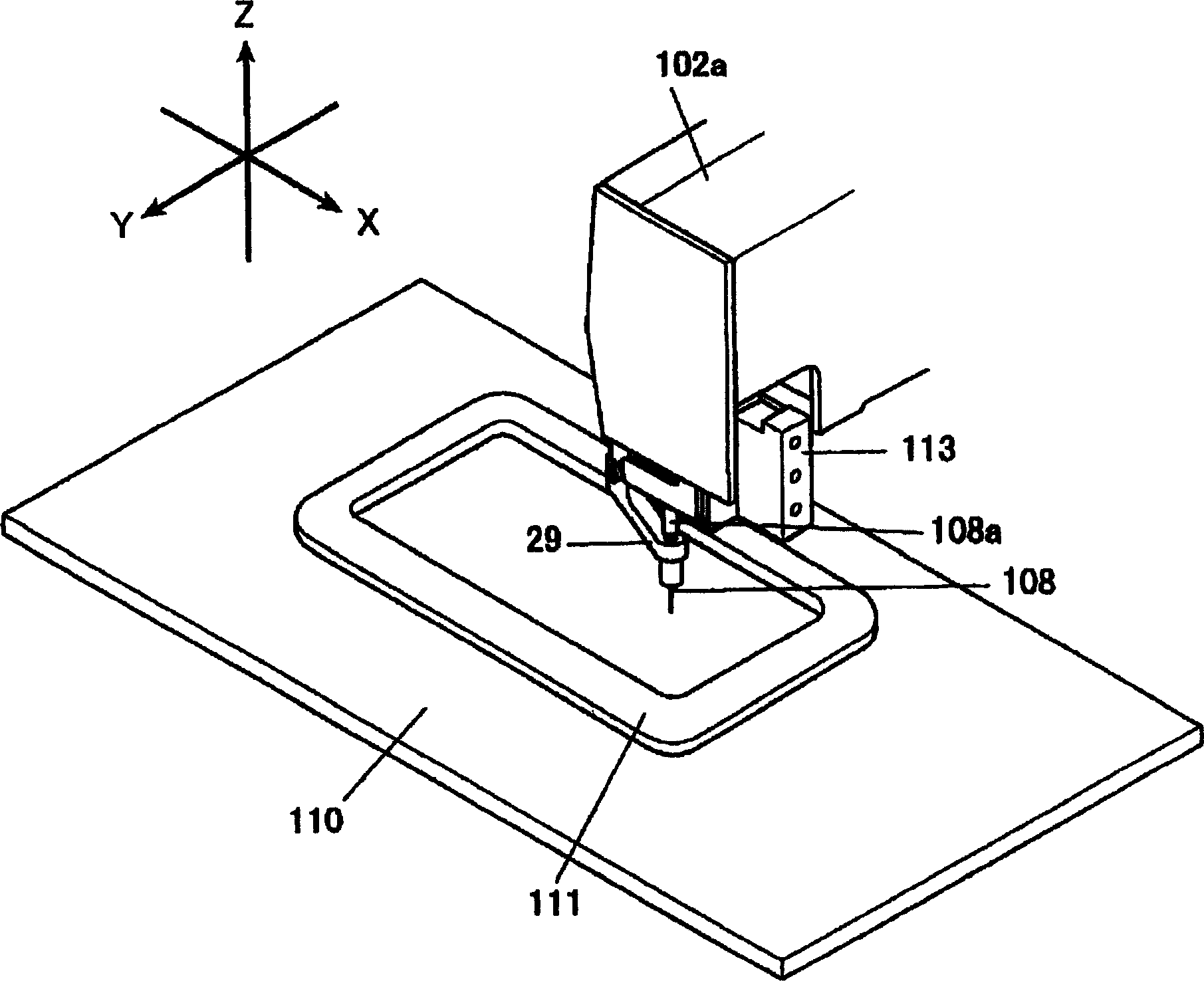 Middle foot-pressing device for sewing machine