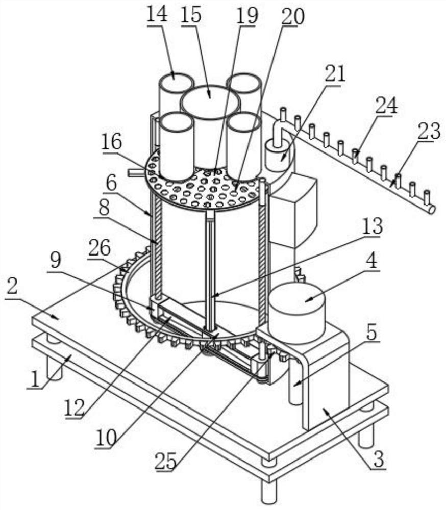 Pesticide sprinkling irrigation device for fruit tree maintenance