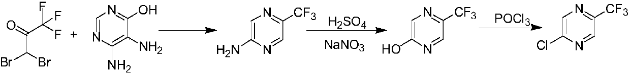 Method for synthesizing 2-chloro-5-(trifluoromethyl)pyrazine