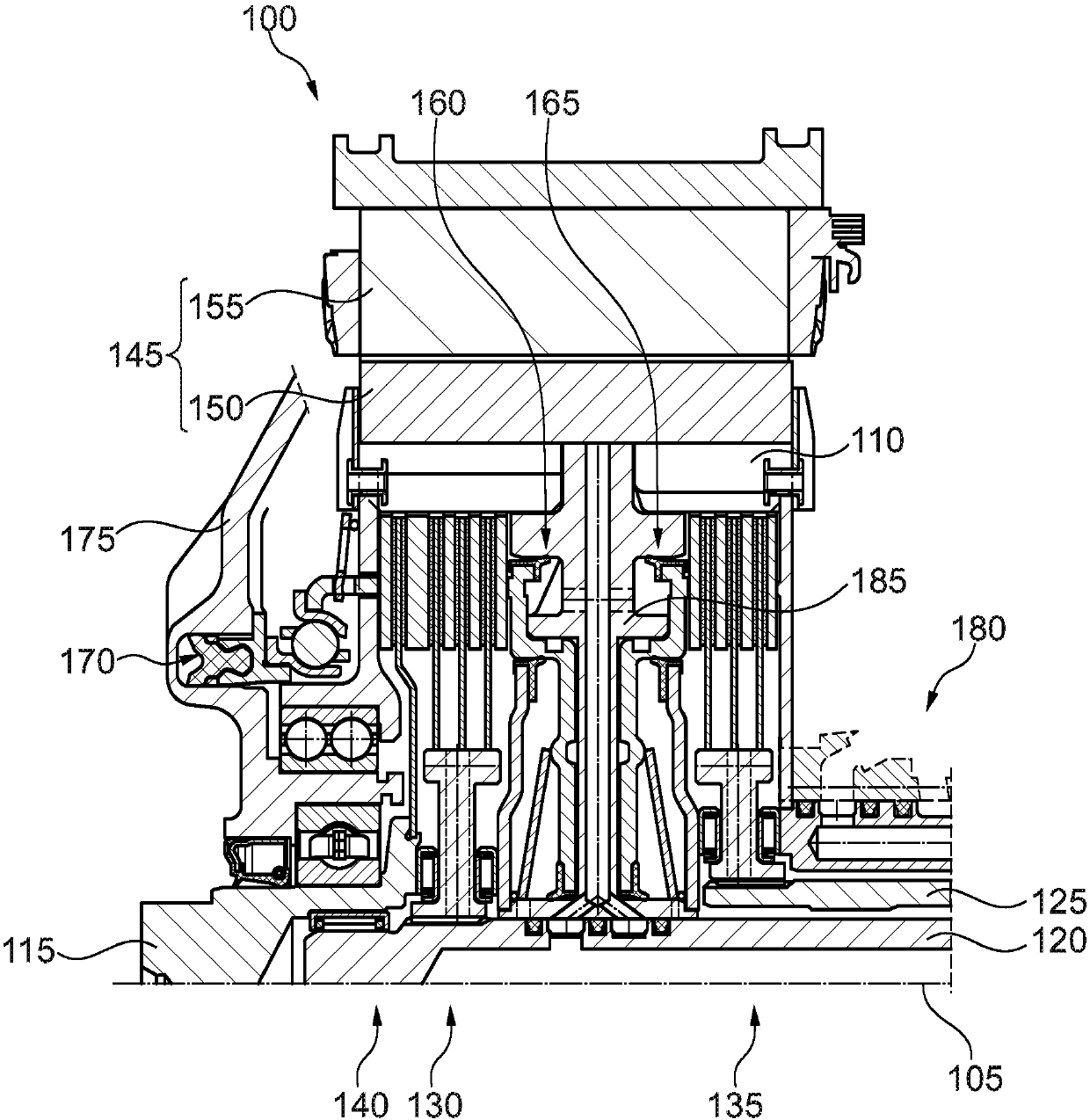 Clutch device for a hybrid drive system