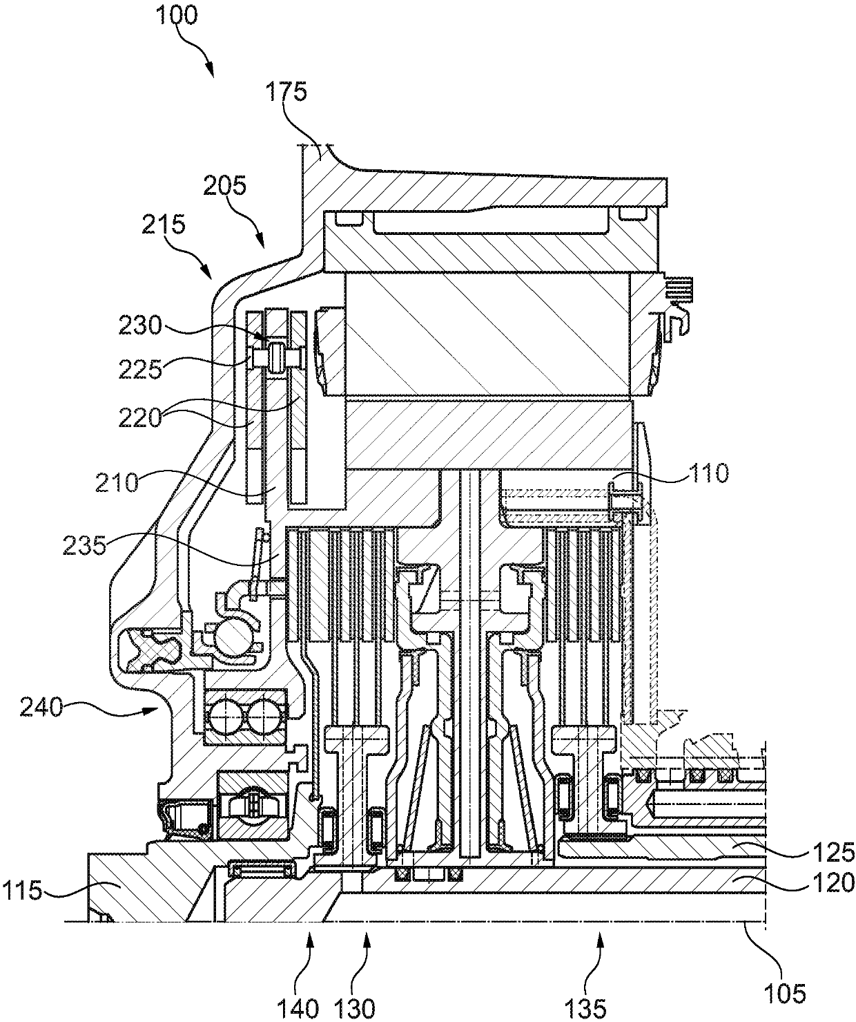 Clutch device for a hybrid drive system