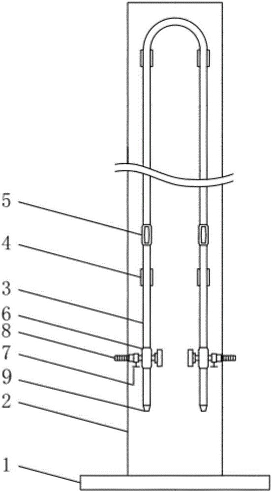 Inverted-U-shaped-tube differential pressure gauge