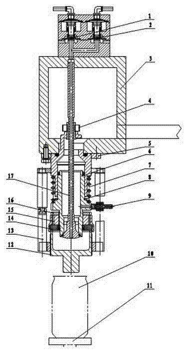 Filling valve for fruit-containing zip-top can beverage