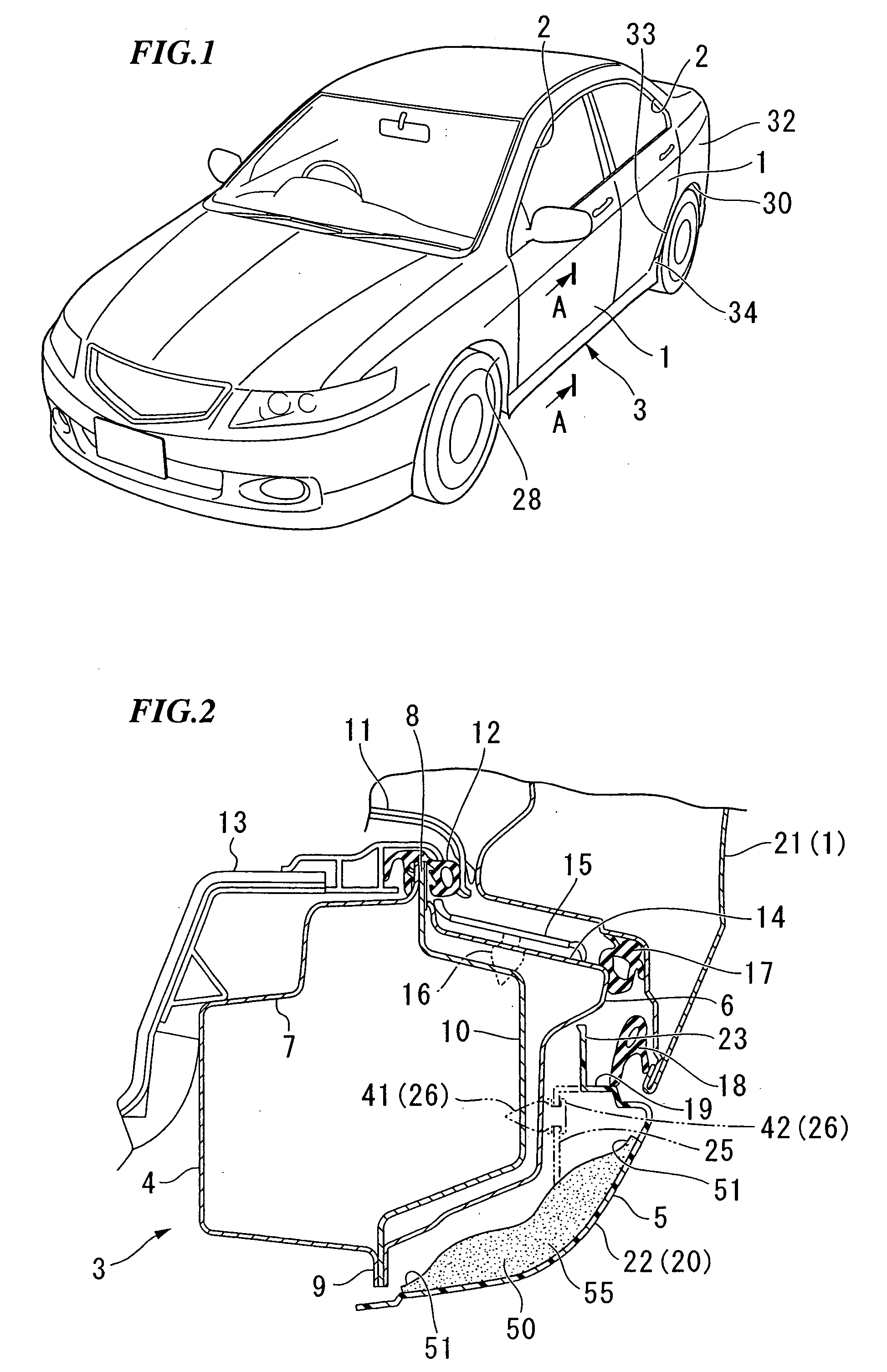 Side sill garnish having sound absorbing member which includes outer peripheral rigid portions
