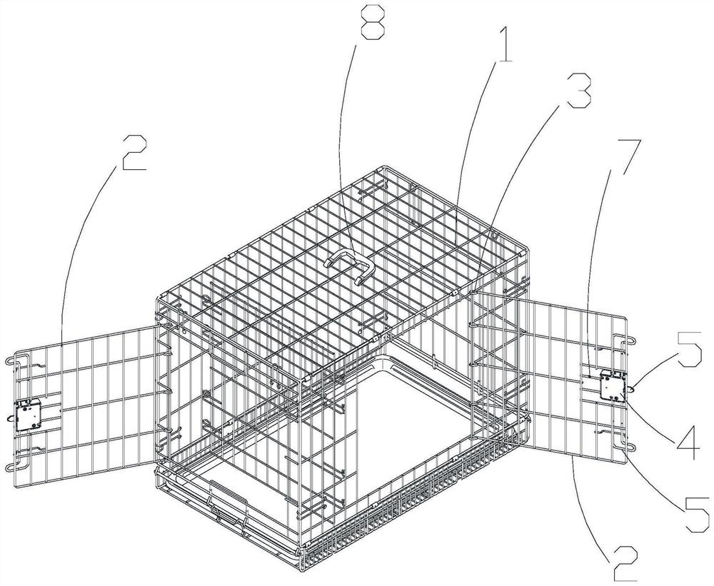 Door lock structure of pet cage