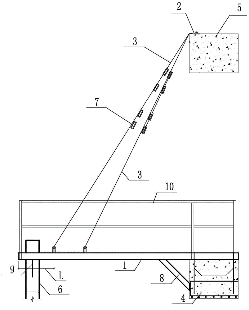 Large-span cable-stayed locking dewatering operating platform and construction method thereof