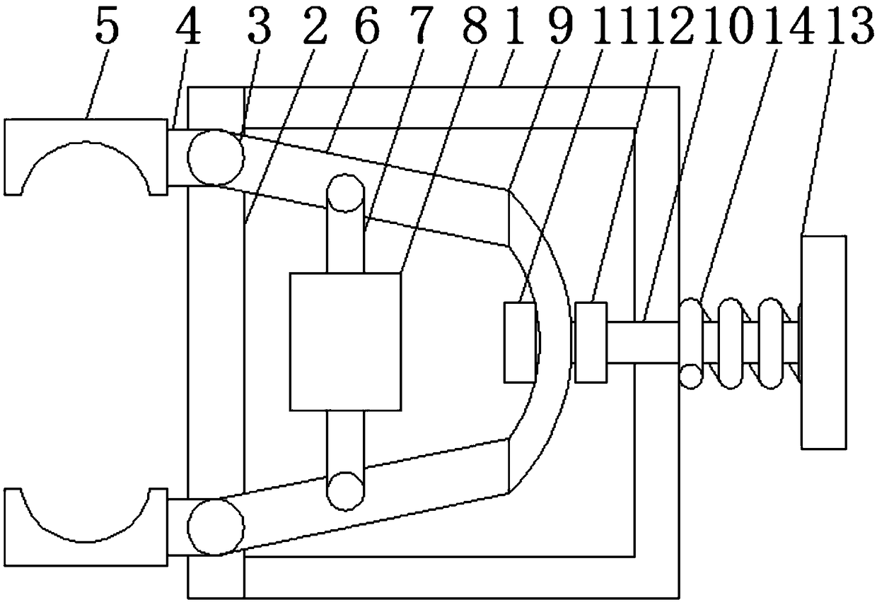 Cam type clamping device for processing small clothes ornaments