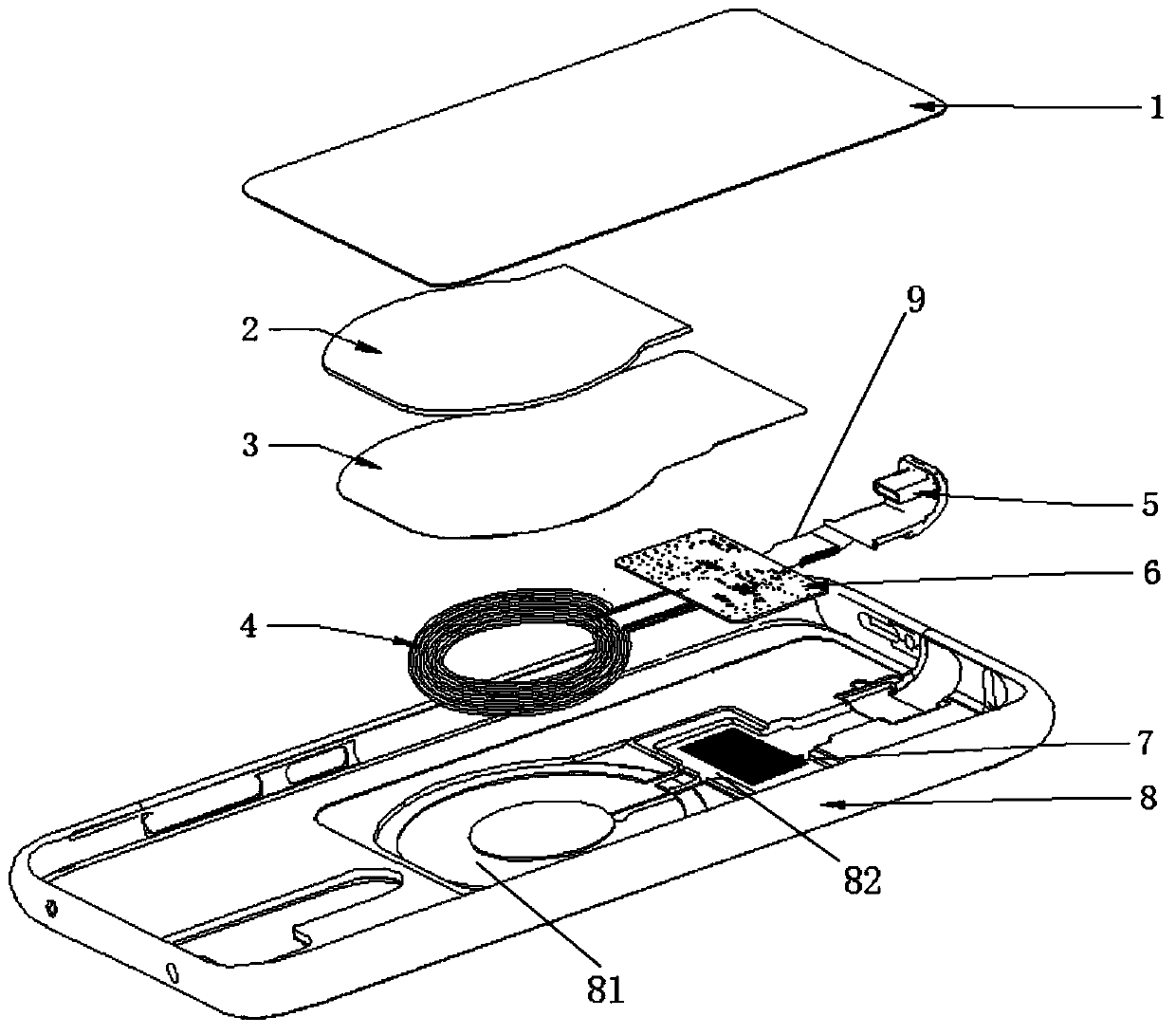 Mobile phone shell capable of being wirelessly charged