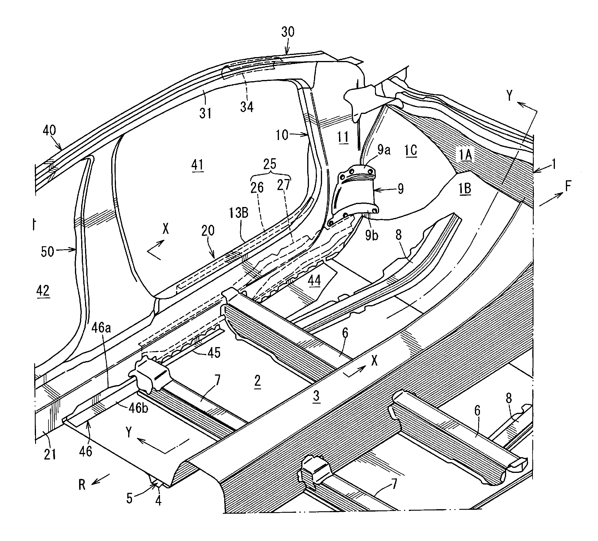 Lower vehicle-body structure of vehicle