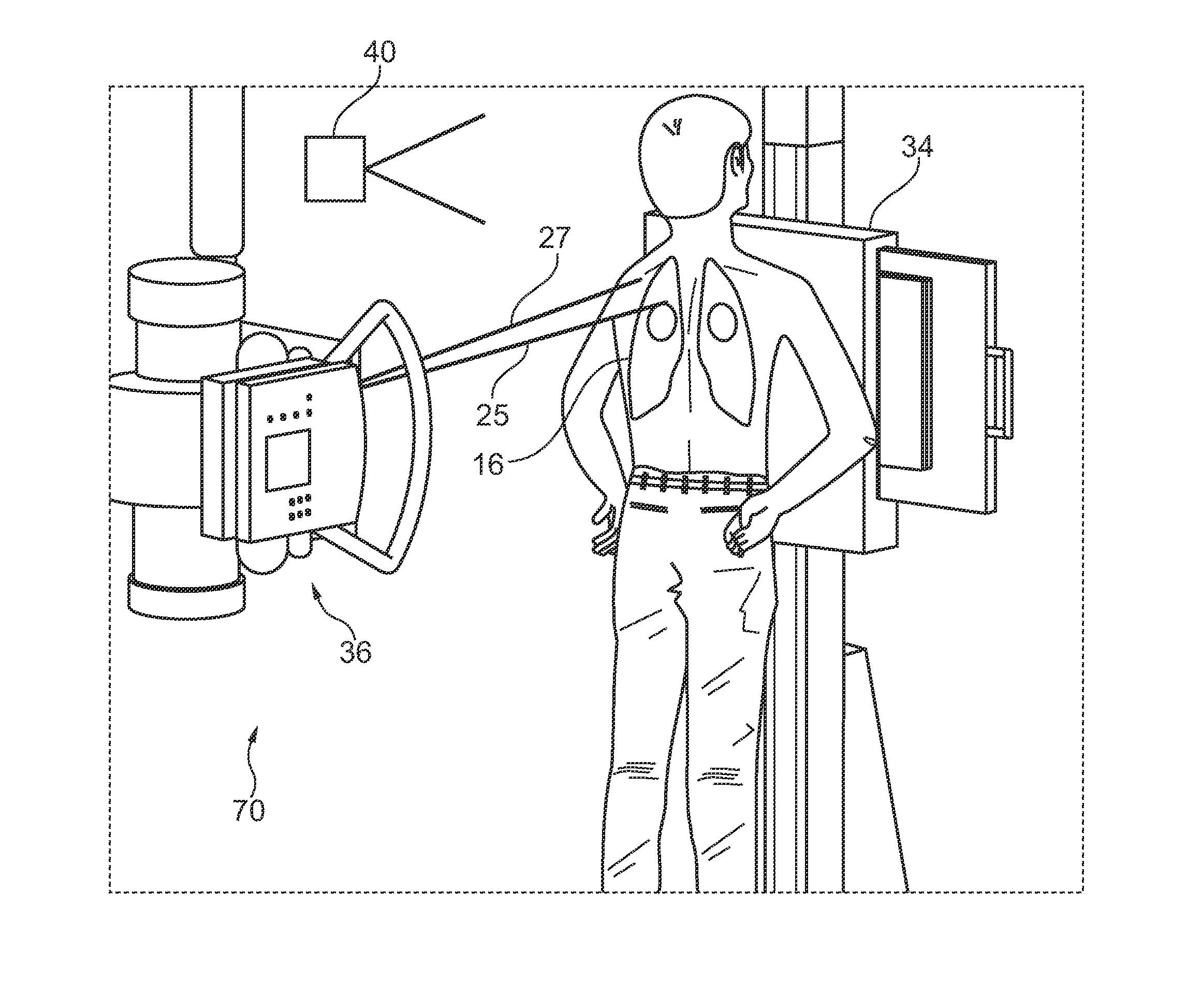 X-ray imaging guiding system for positioning a patient