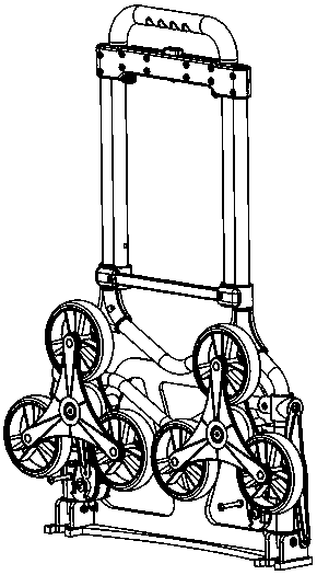 Folding stairs-climbing trolley