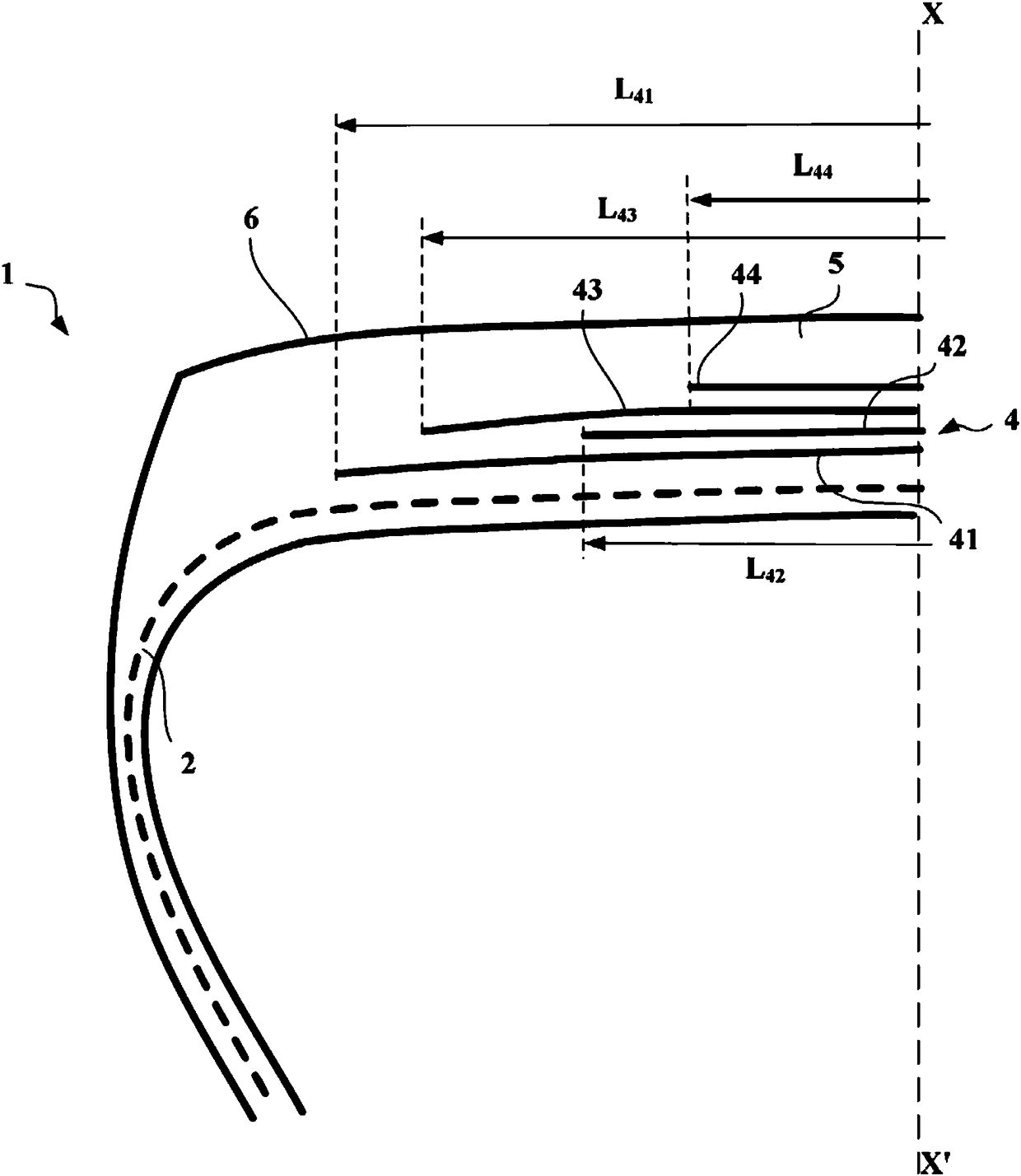 Tire having improved wear properties and improved rolling resistance