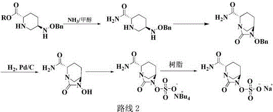 Preparation method of improved avibactam sodium intermediate compound