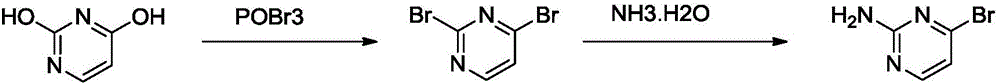 Preparation method of 2-amio-4-bromine pyrimidine