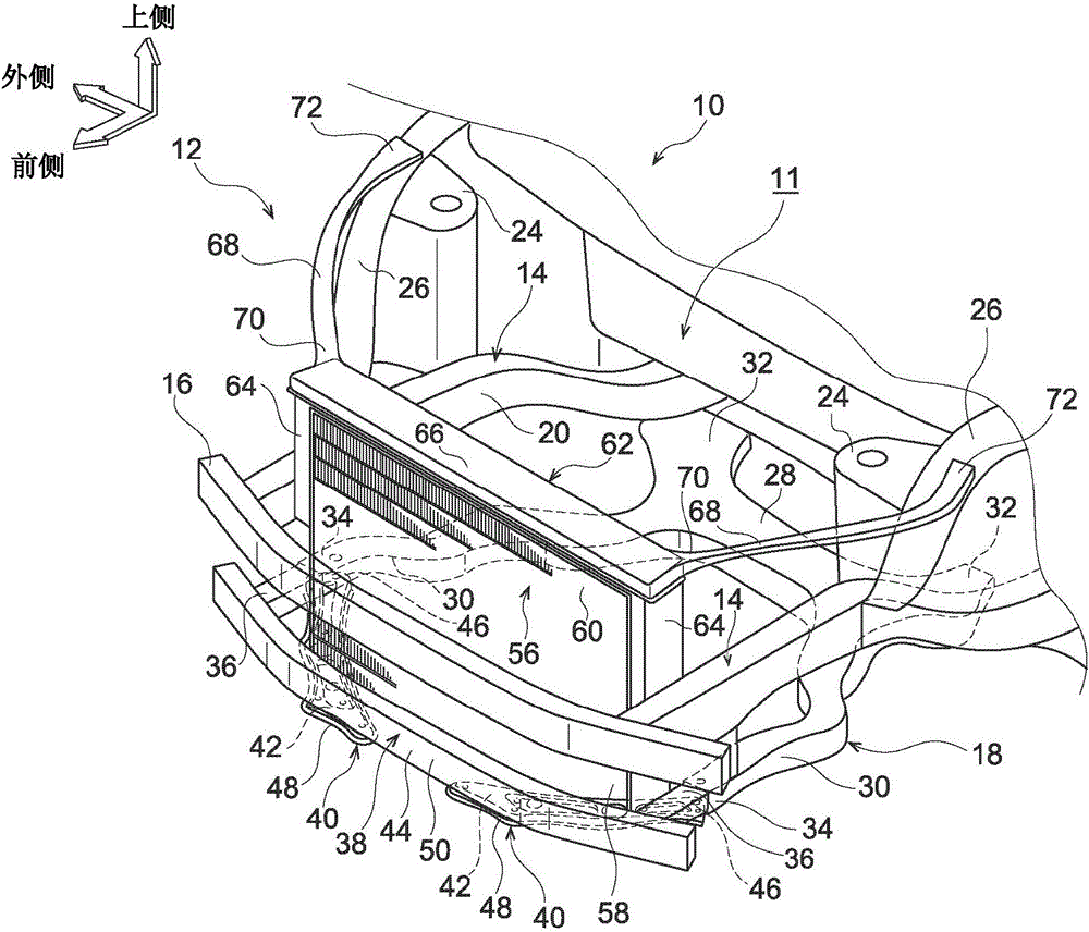 Vehicle front portion structure