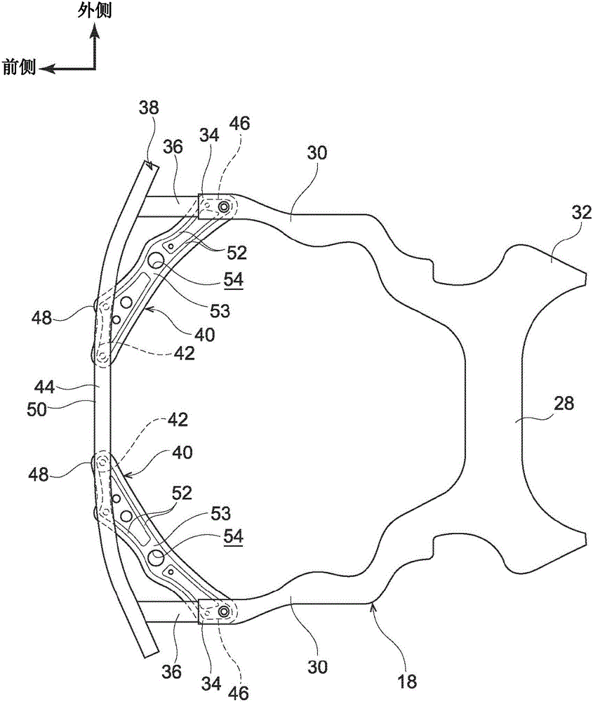 Vehicle front portion structure