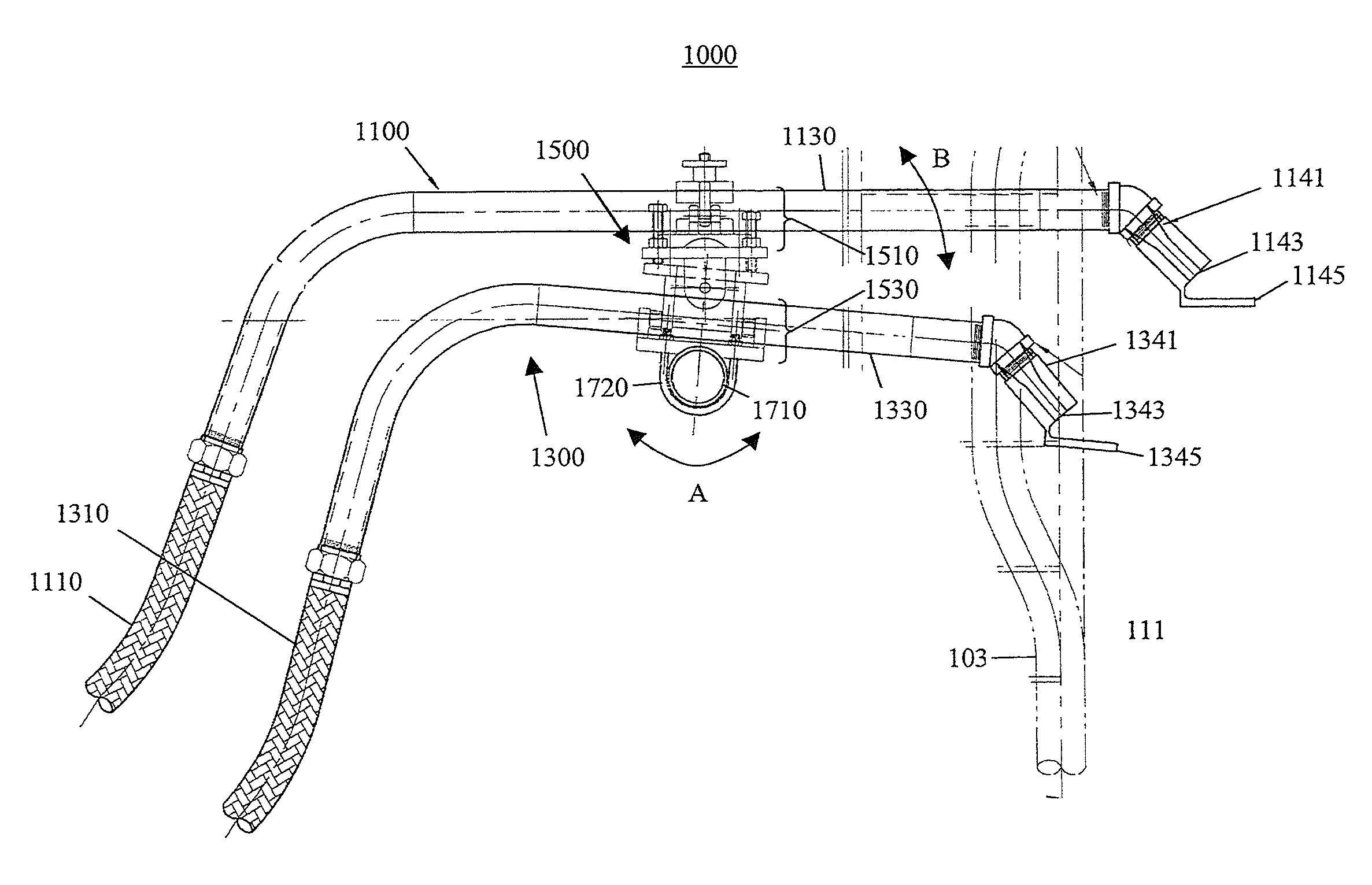 Adjustable, multiple splash plate liquor guns