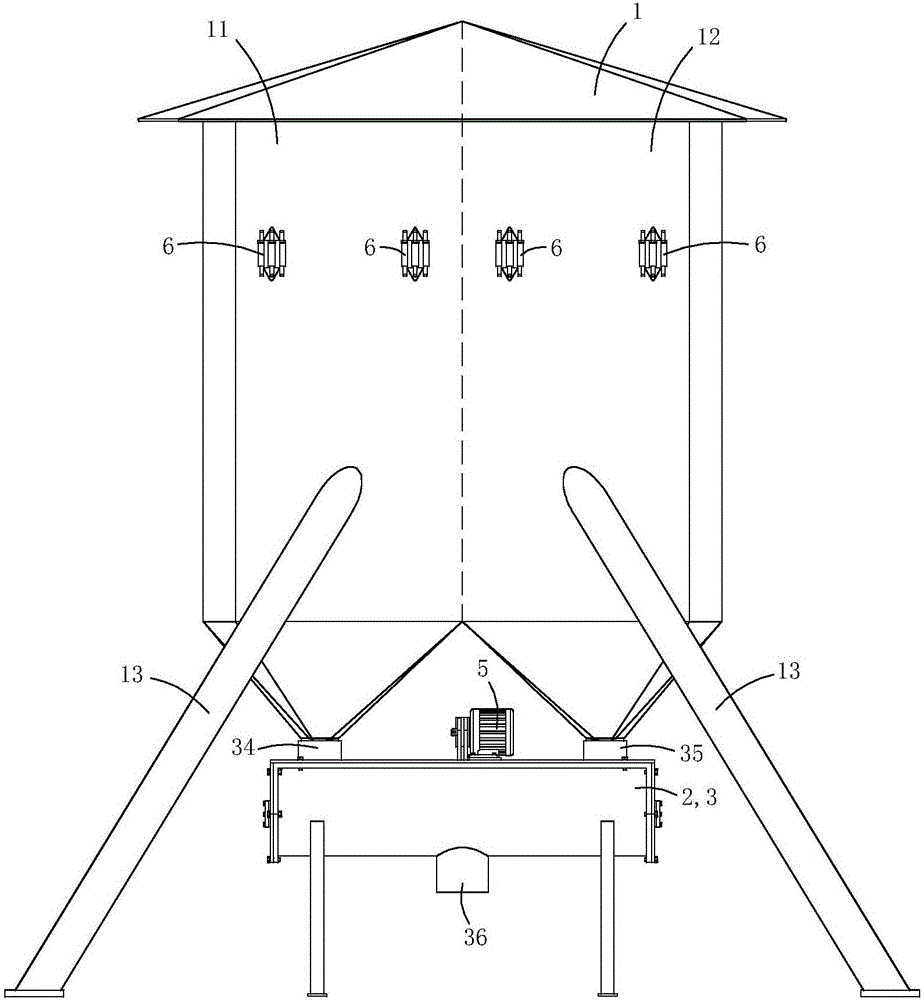 Double-body barn with information acquisition instruments