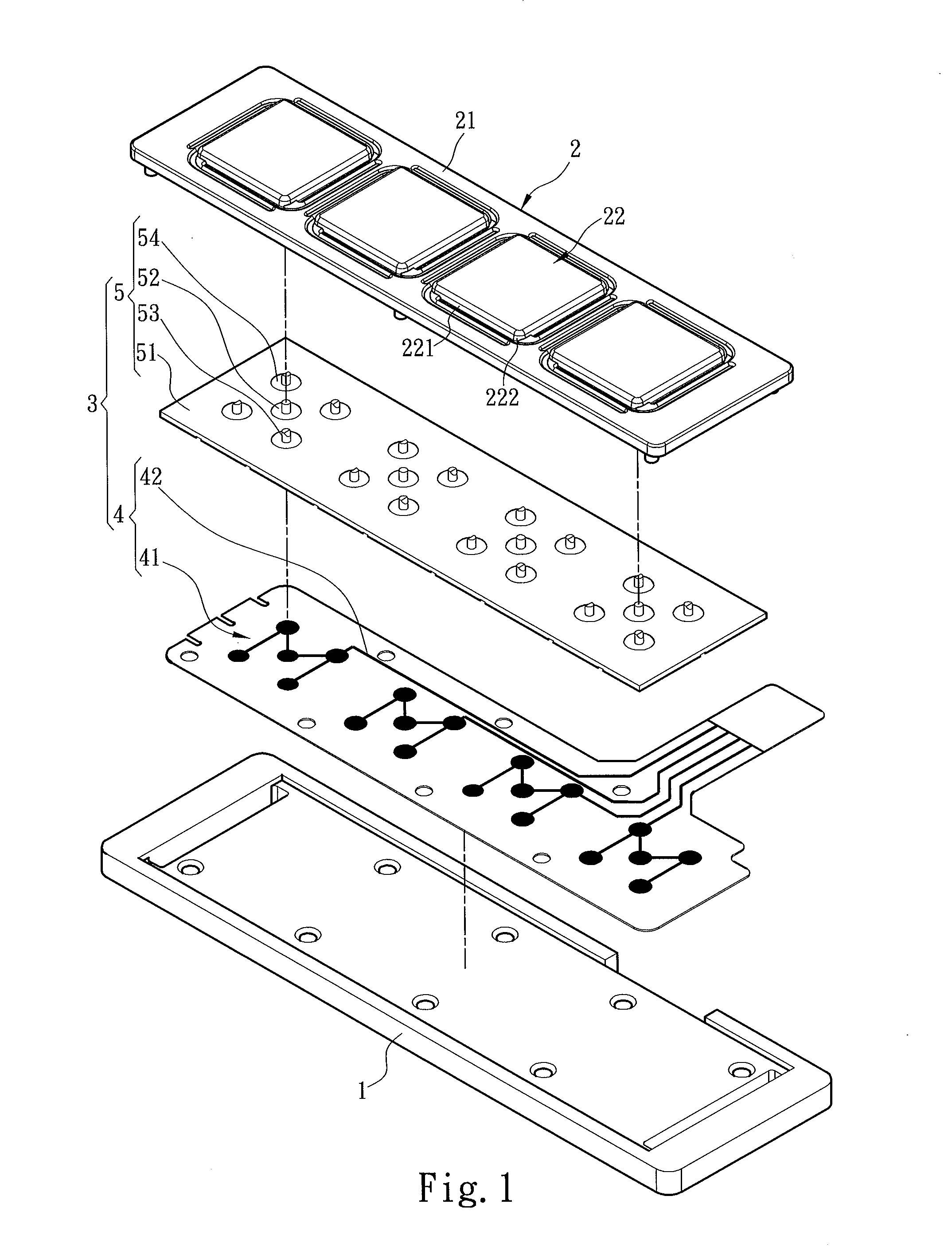 Keyboard equipped with multipoint press positions