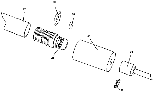 Detonator tail line connecting device and method