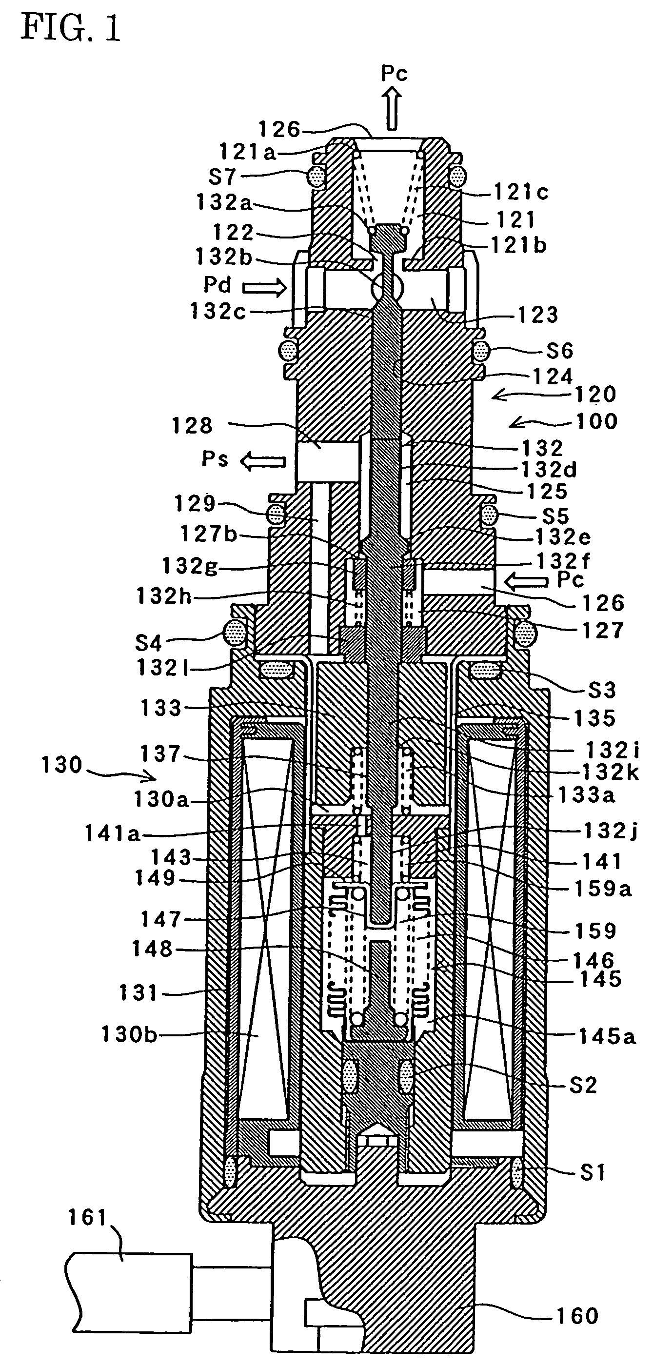 Control valve for variable capacity compressor