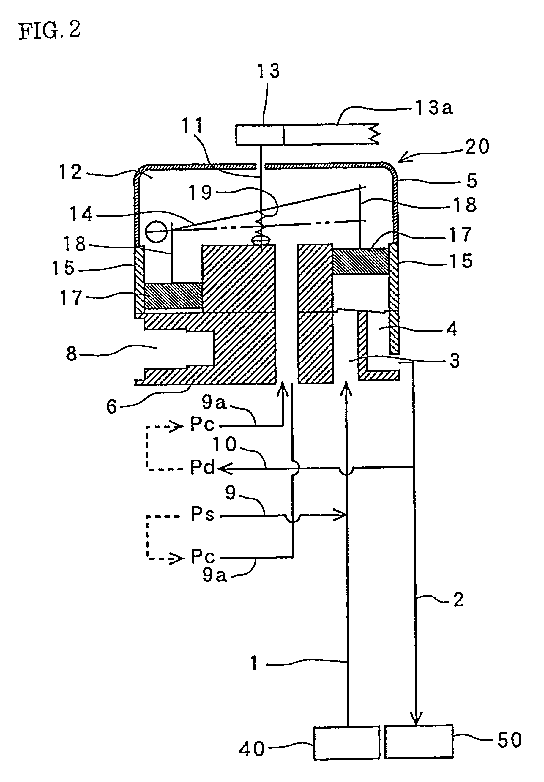 Control valve for variable capacity compressor