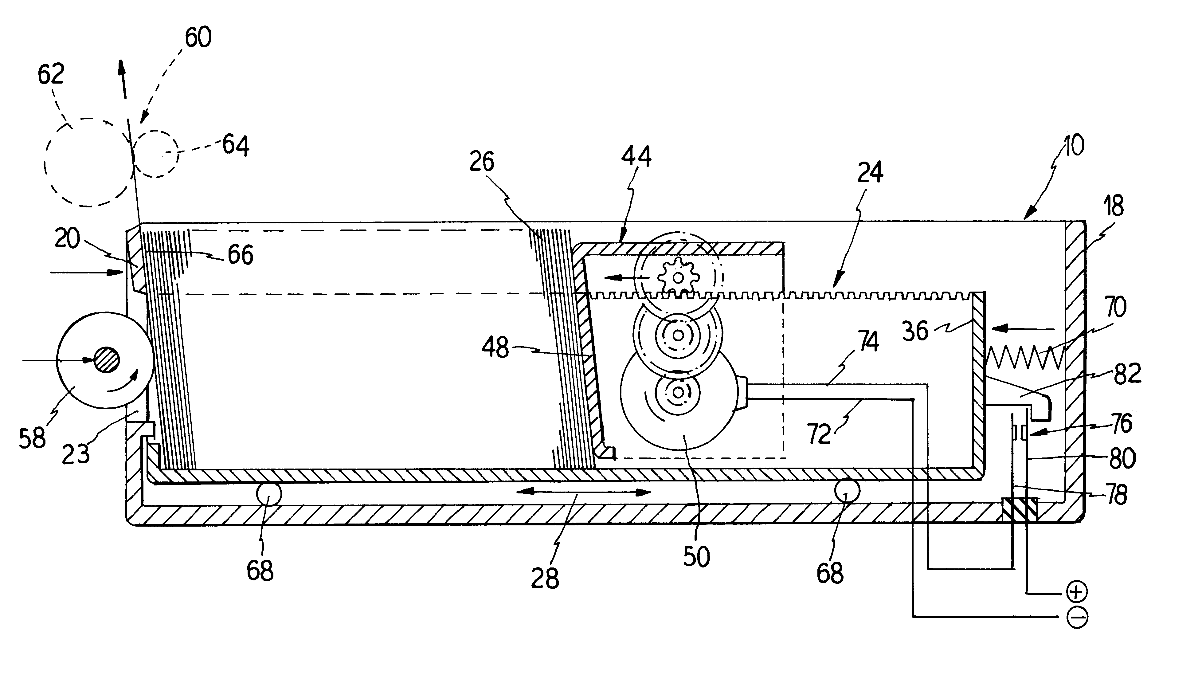 Sheet extracting device with a cassette for receiving a stack of sheets