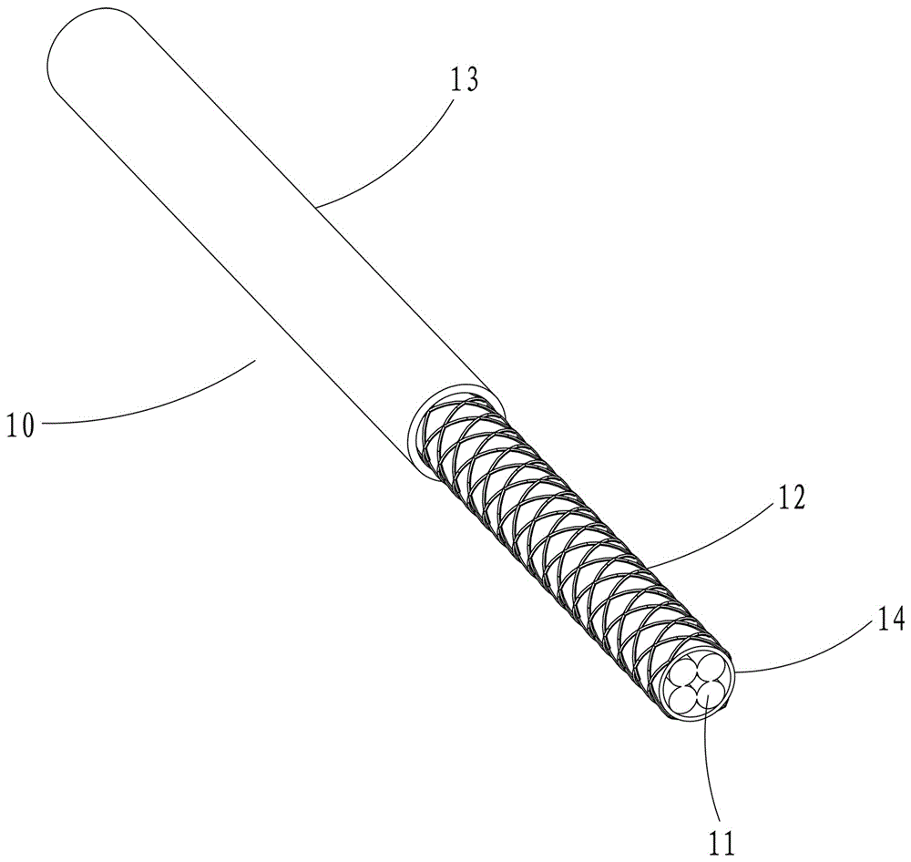 Processing device of shielding layer at end part of shielding cable