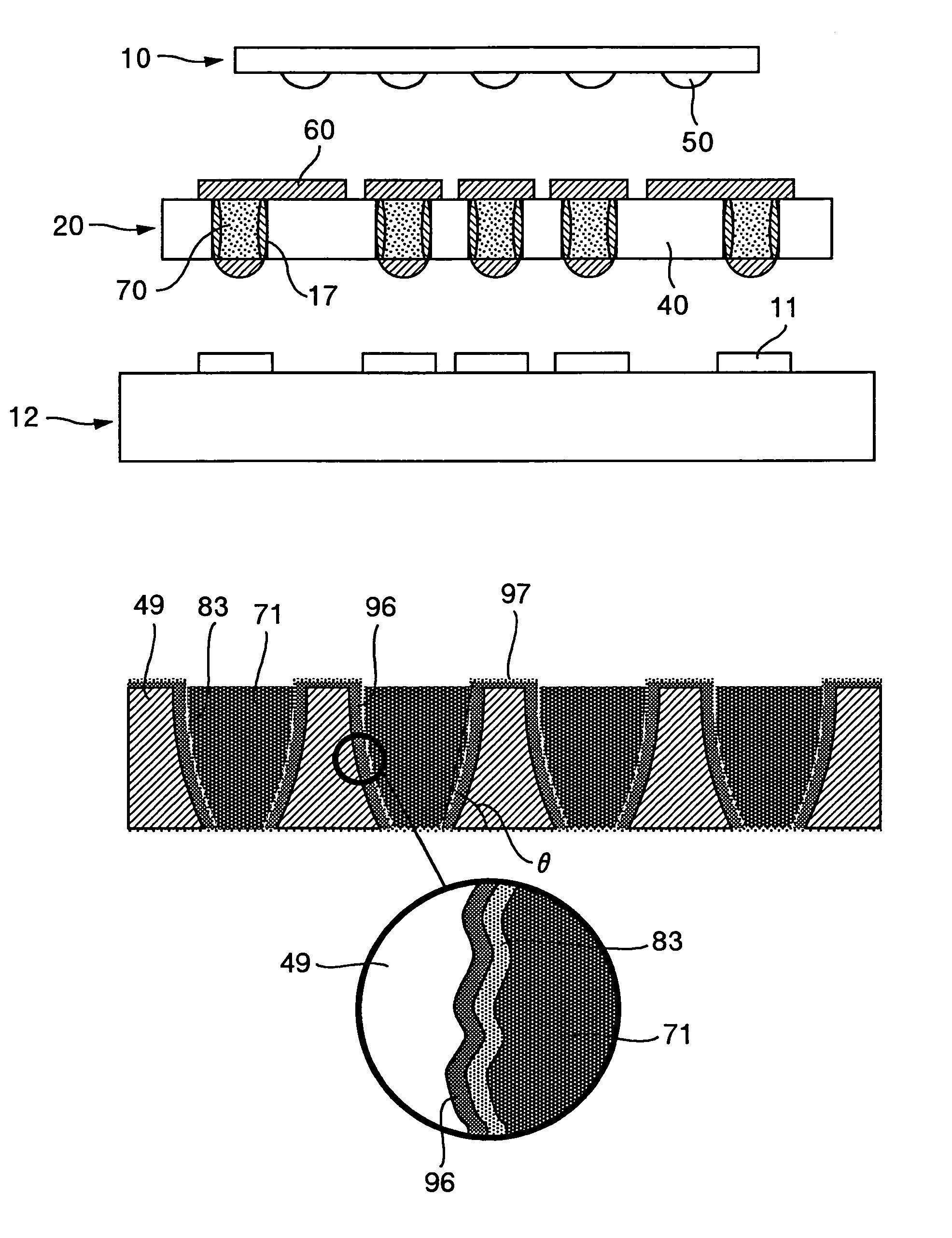 Wiring glass substrate for connecting a semiconductor chip to a printed wiring substrate and a semiconductor module having the wiring glass substrate