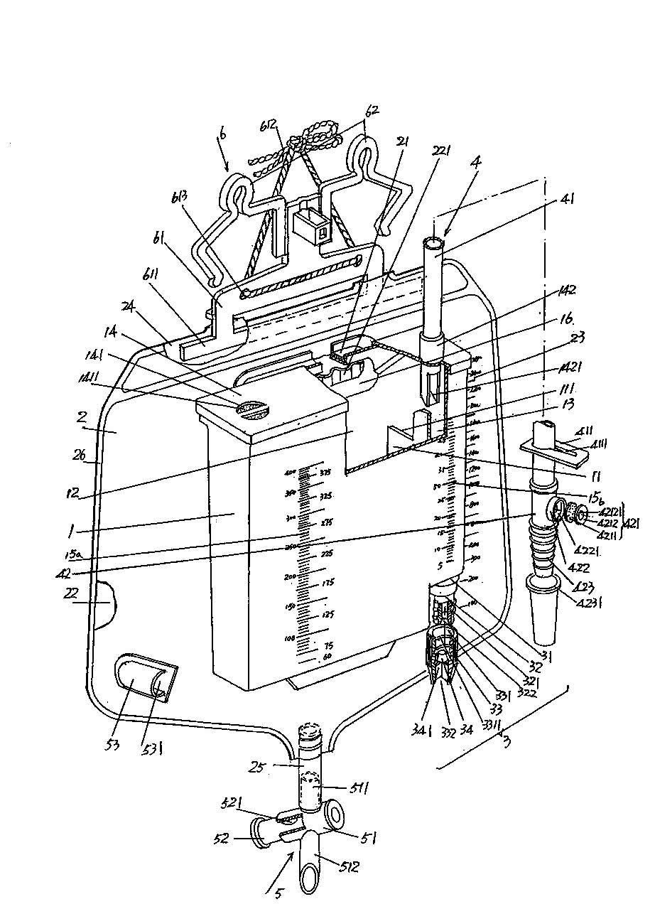 Primary-secondary type medical semiautomatic drainage metering device
