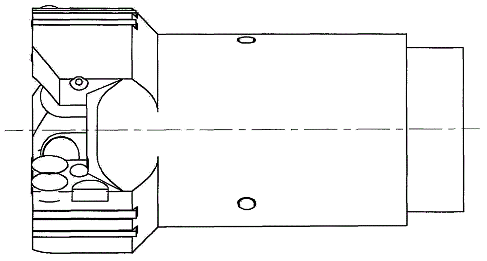 Multi-purpose cooperative rotary cut radial self-rotation slit type inner concave multi-blade coreless drill bit