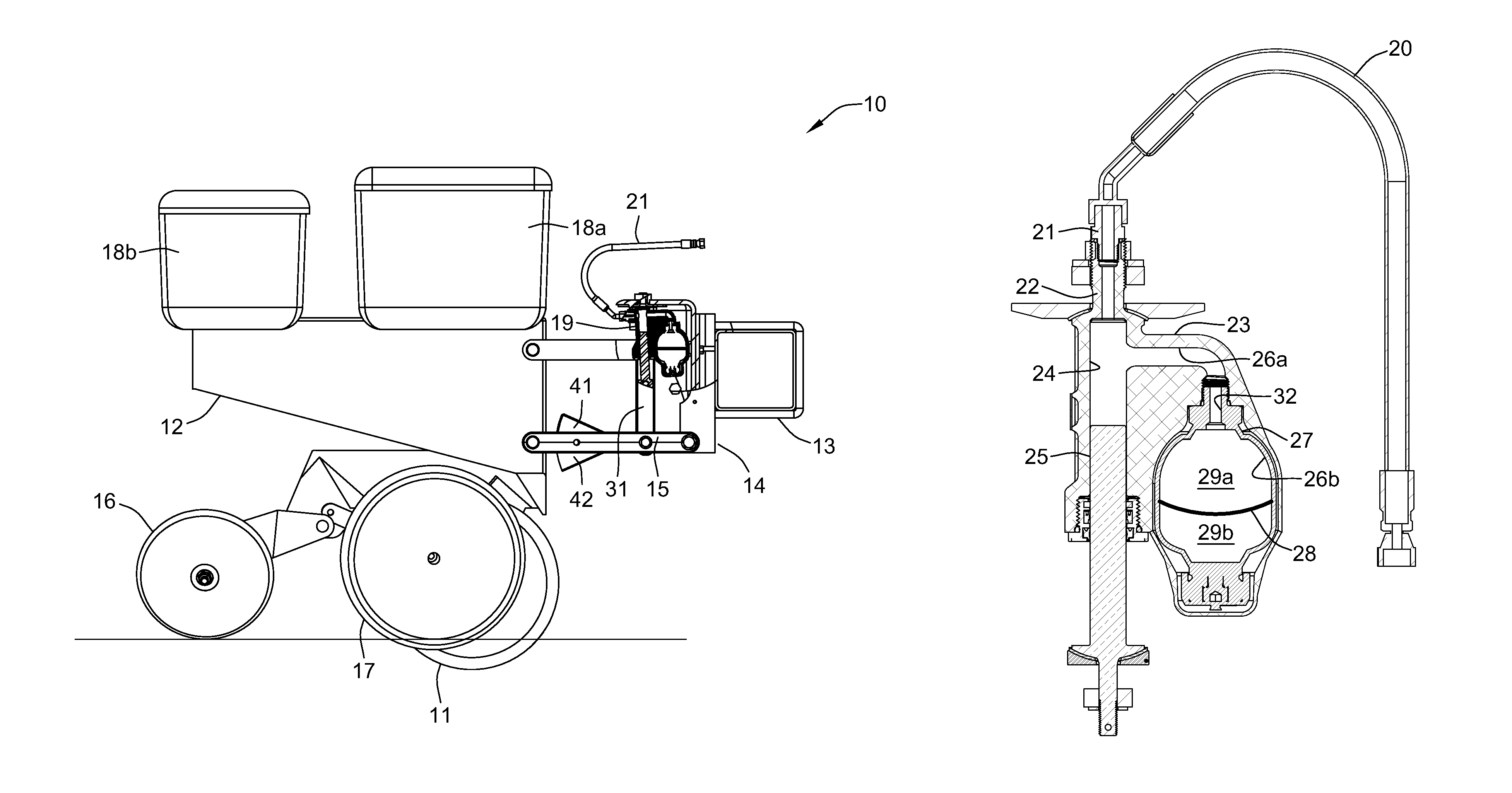 Hydraulic down pressure control system for closing wheels of an agricultural implement