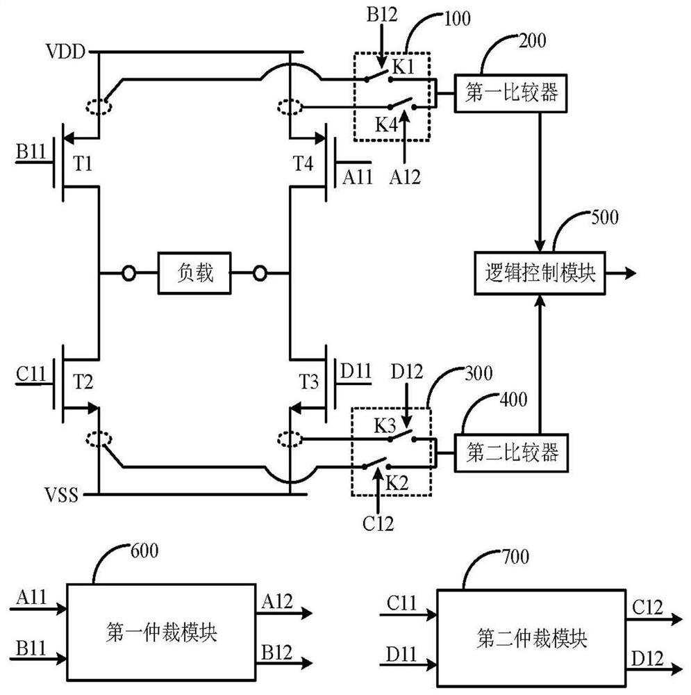 Full bridge overcurrent protection circuit and full bridge overcurrent protection method