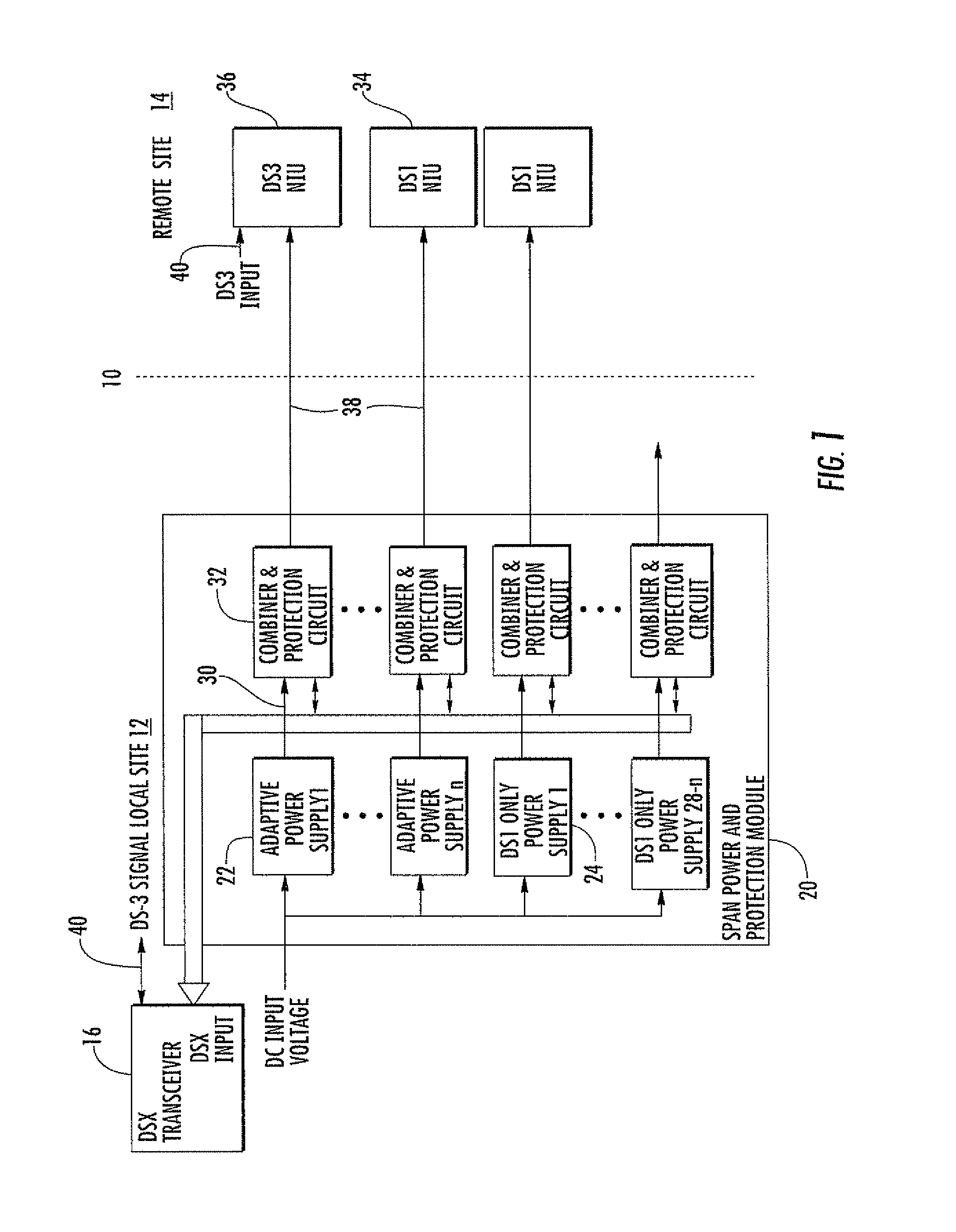 Adaptive power supply for telecommunications networks